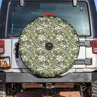 Hibiscus Bloom Island Tribal Waves Spare Tire Cover Olive Green Polynesian Pattern LT01 Olive Green - Polynesian Pride