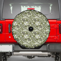 Hibiscus Bloom Island Tribal Waves Spare Tire Cover Olive Green Polynesian Pattern LT01 - Polynesian Pride