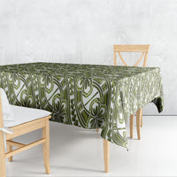 Hibiscus Bloom Island Tribal Waves Tablecloth Olive Green Polynesian Pattern LT01 - Polynesian Pride