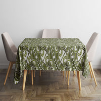Hibiscus Bloom Island Tribal Waves Tablecloth Olive Green Polynesian Pattern LT01 - Polynesian Pride