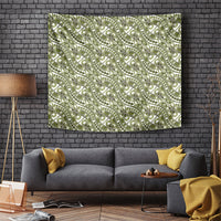 Hibiscus Bloom Island Tribal Waves Tapestry Olive Green Polynesian Pattern LT01 Olive Green - Polynesian Pride
