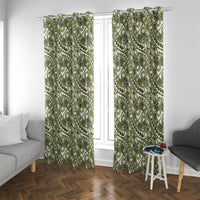 Hibiscus Bloom Island Tribal Waves Window Curtain Olive Green Polynesian Pattern LT01 With Grommets Olive Green - Polynesian Pride