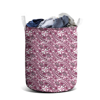 Hibiscus Bloom Island Tribal Waves Laundry Basket Pink Polynesian Pattern LT01 - Polynesian Pride