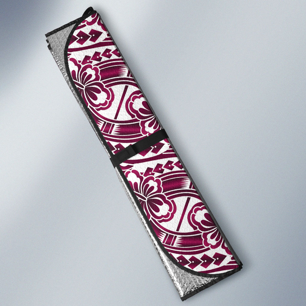 Hibiscus Bloom Island Tribal Waves Auto Sun Shade Pink Polynesian Pattern LT01 - Polynesian Pride