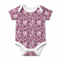 Hibiscus Bloom Island Tribal Waves Baby Onesie Pink Polynesian Pattern LT01 Pink - Polynesian Pride
