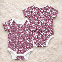 Hibiscus Bloom Island Tribal Waves Baby Onesie Pink Polynesian Pattern LT01 - Polynesian Pride