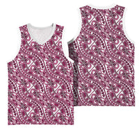 Hibiscus Bloom Island Tribal Waves Basketball Jersey Pink Polynesian Pattern LT01 - Polynesian Pride