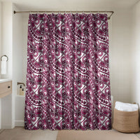 Hibiscus Bloom Island Tribal Waves Bathroom Set Pink Polynesian Pattern LT01 Shower Curtain Only Pink - Polynesian Pride