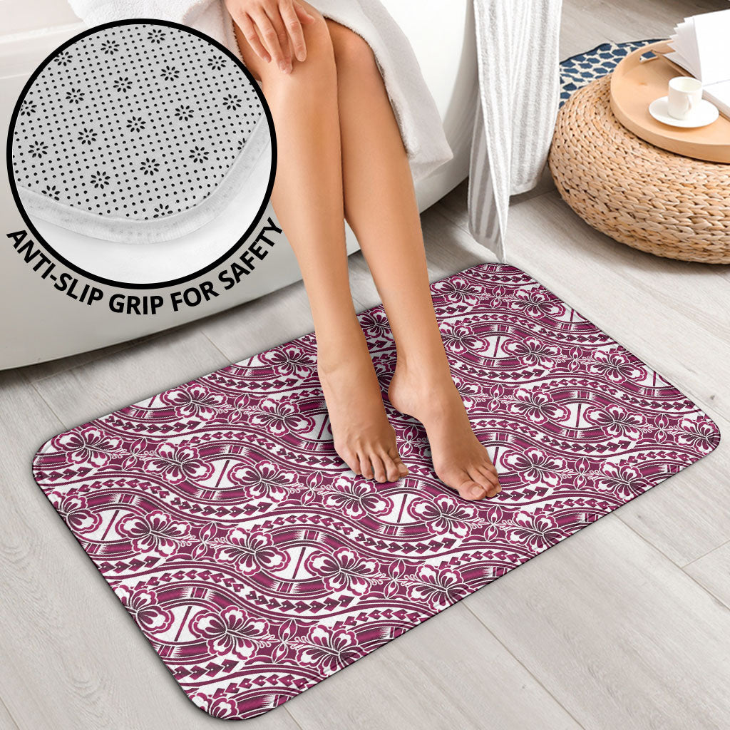 Hibiscus Bloom Island Tribal Waves Bathroom Set Pink Polynesian Pattern LT01 - Polynesian Pride