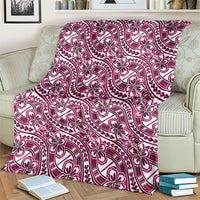 Hibiscus Bloom Island Tribal Waves Blanket Pink Polynesian Pattern LT01 - Polynesian Pride