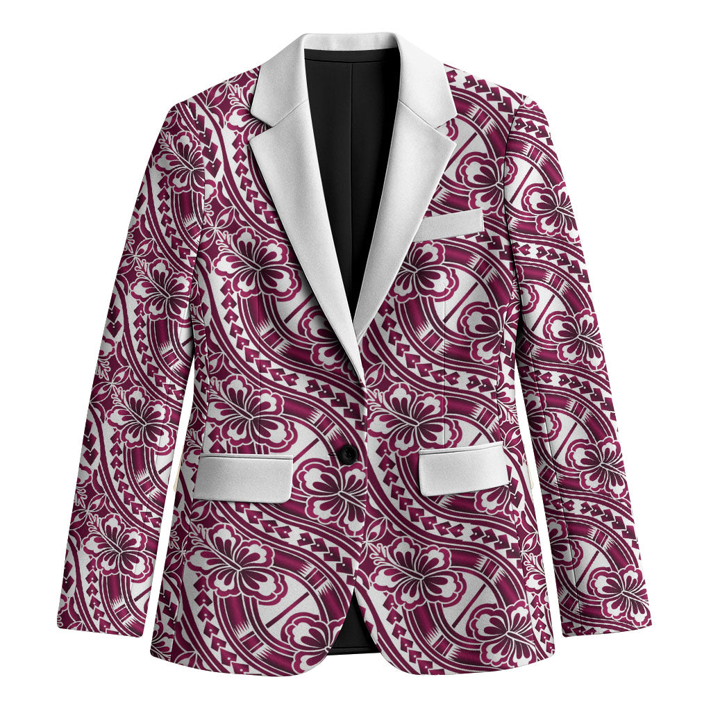Hibiscus Bloom Island Tribal Waves Blazer Pink Polynesian Pattern LT01 Unisex Pink - Polynesian Pride
