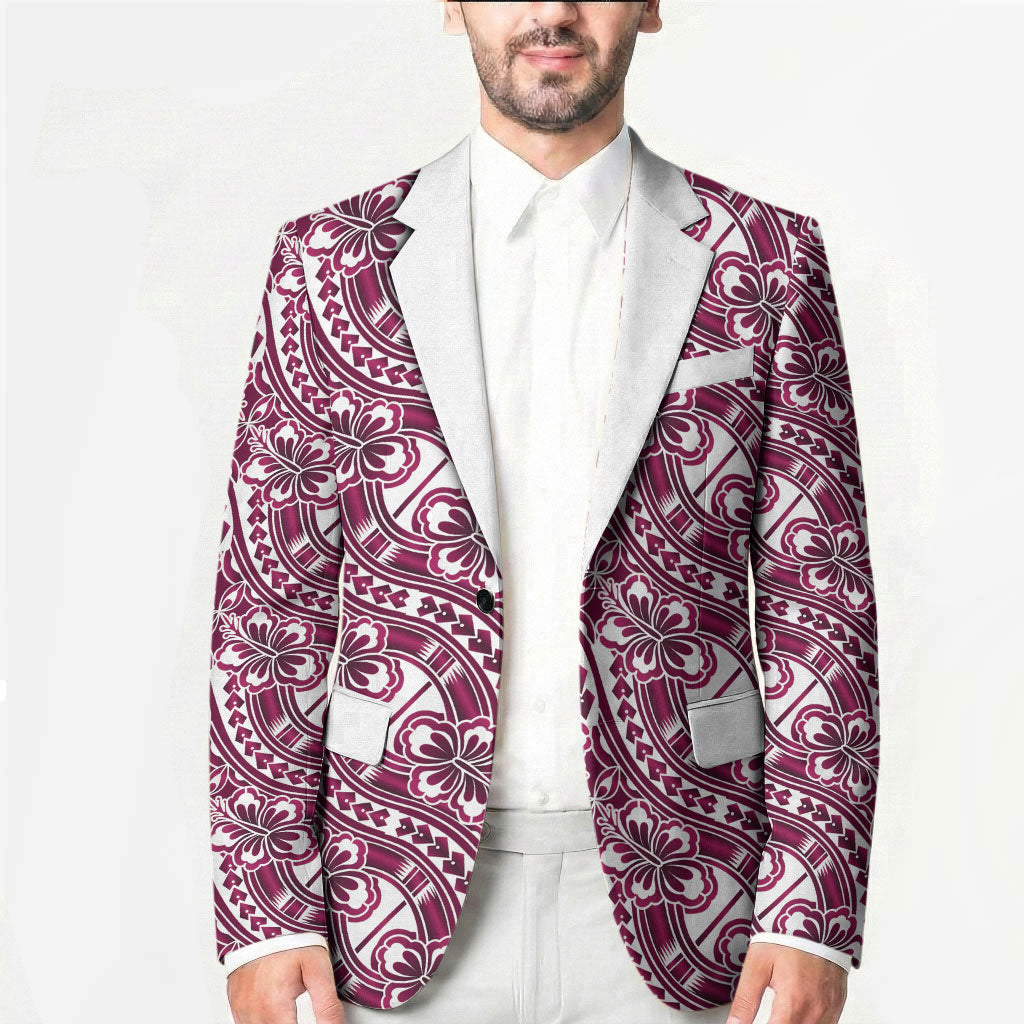 Hibiscus Bloom Island Tribal Waves Blazer Pink Polynesian Pattern LT01 - Polynesian Pride