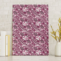 Hibiscus Bloom Island Tribal Waves Canvas Wall Art Pink Polynesian Pattern LT01 Without Frame Pink - Polynesian Pride