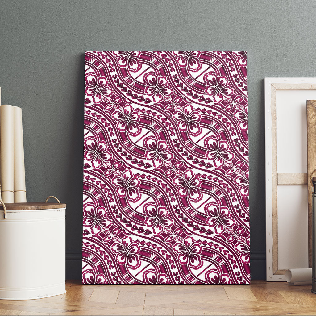 Hibiscus Bloom Island Tribal Waves Canvas Wall Art Pink Polynesian Pattern LT01 - Polynesian Pride