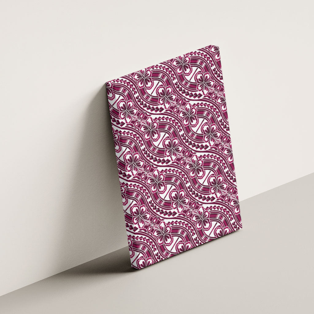 Hibiscus Bloom Island Tribal Waves Canvas Wall Art Pink Polynesian Pattern LT01 - Polynesian Pride