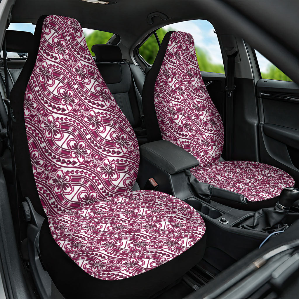 Hibiscus Bloom Island Tribal Waves Car Seat Cover Pink Polynesian Pattern LT01 One Size Pink - Polynesian Pride