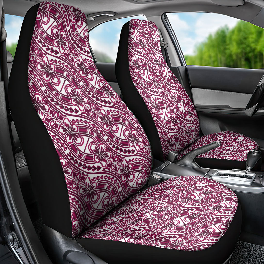 Hibiscus Bloom Island Tribal Waves Car Seat Cover Pink Polynesian Pattern LT01 - Polynesian Pride
