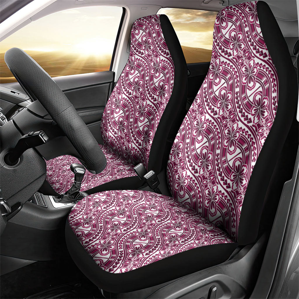 Hibiscus Bloom Island Tribal Waves Car Seat Cover Pink Polynesian Pattern LT01 - Polynesian Pride