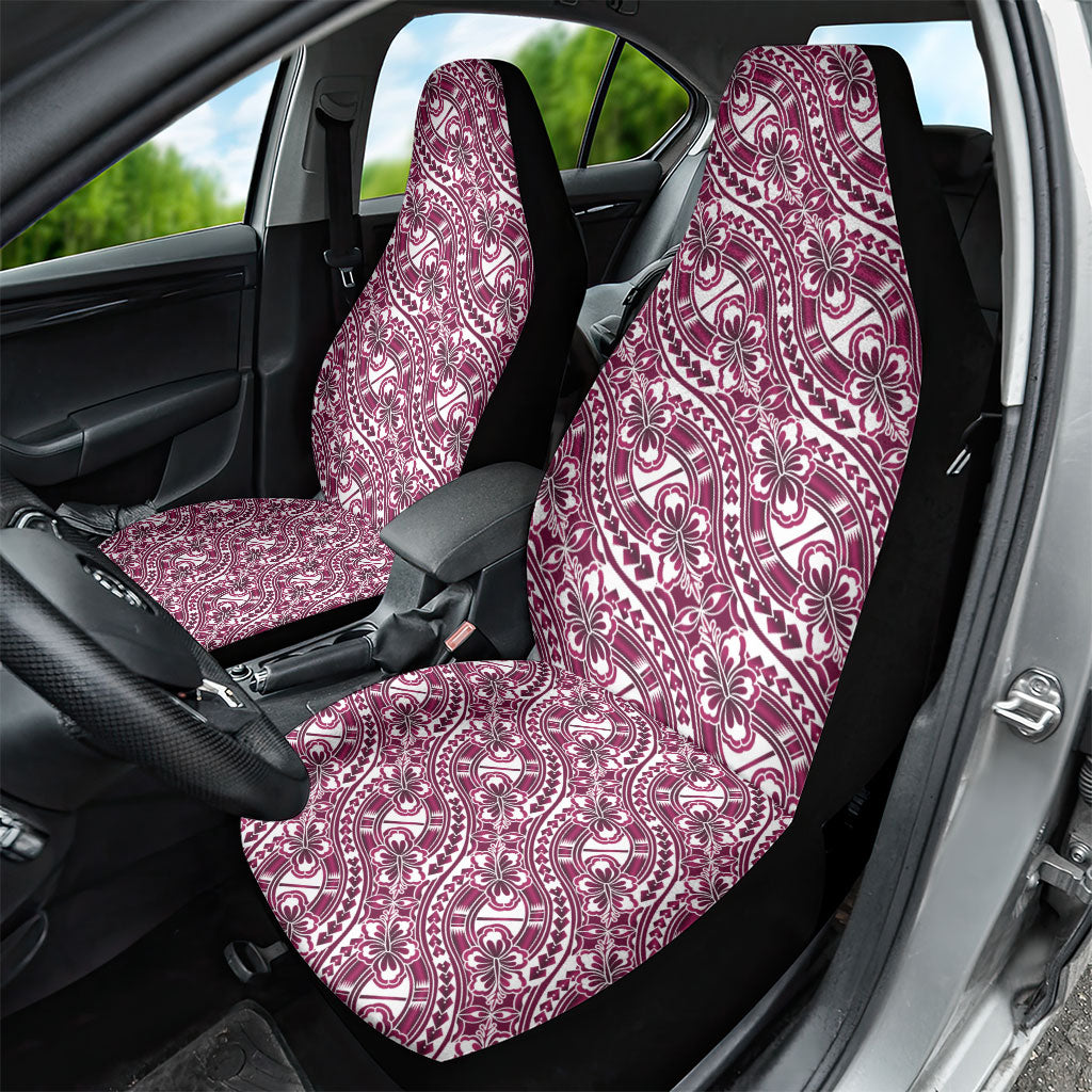 Hibiscus Bloom Island Tribal Waves Car Seat Cover Pink Polynesian Pattern LT01 - Polynesian Pride