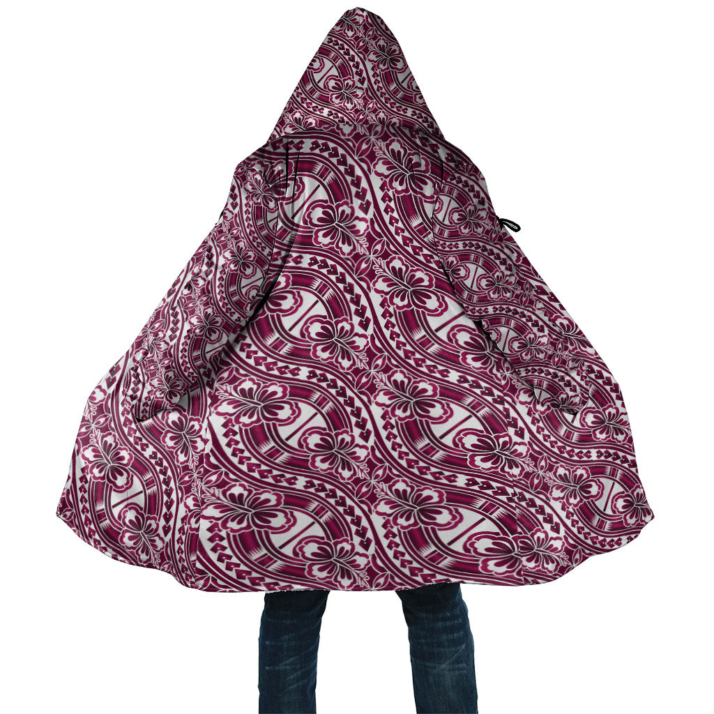 Hibiscus Bloom Island Tribal Waves Cloak Pink Polynesian Pattern LT01 Unisex Pink - Polynesian Pride