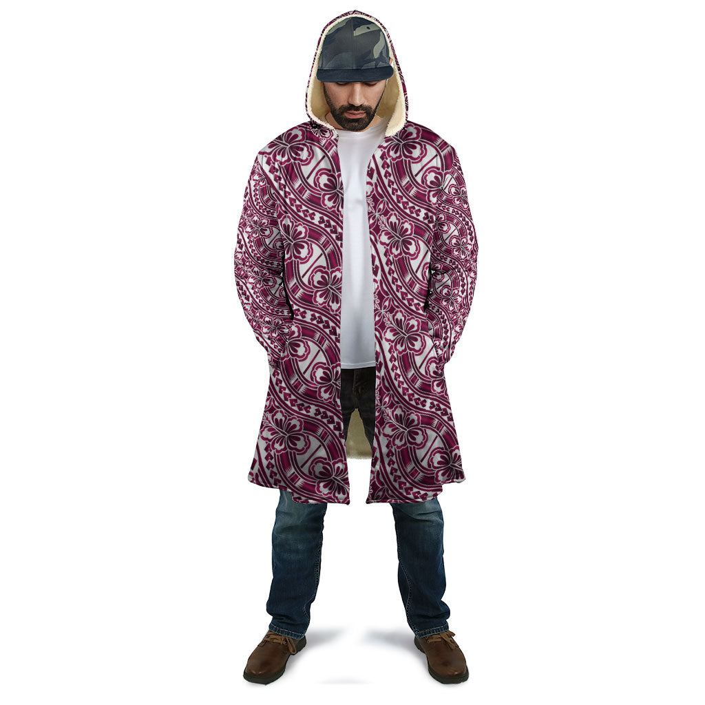Hibiscus Bloom Island Tribal Waves Cloak Pink Polynesian Pattern LT01 - Polynesian Pride
