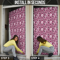 Hibiscus Bloom Island Tribal Waves Door Cover Pink Polynesian Pattern LT01 - Polynesian Pride