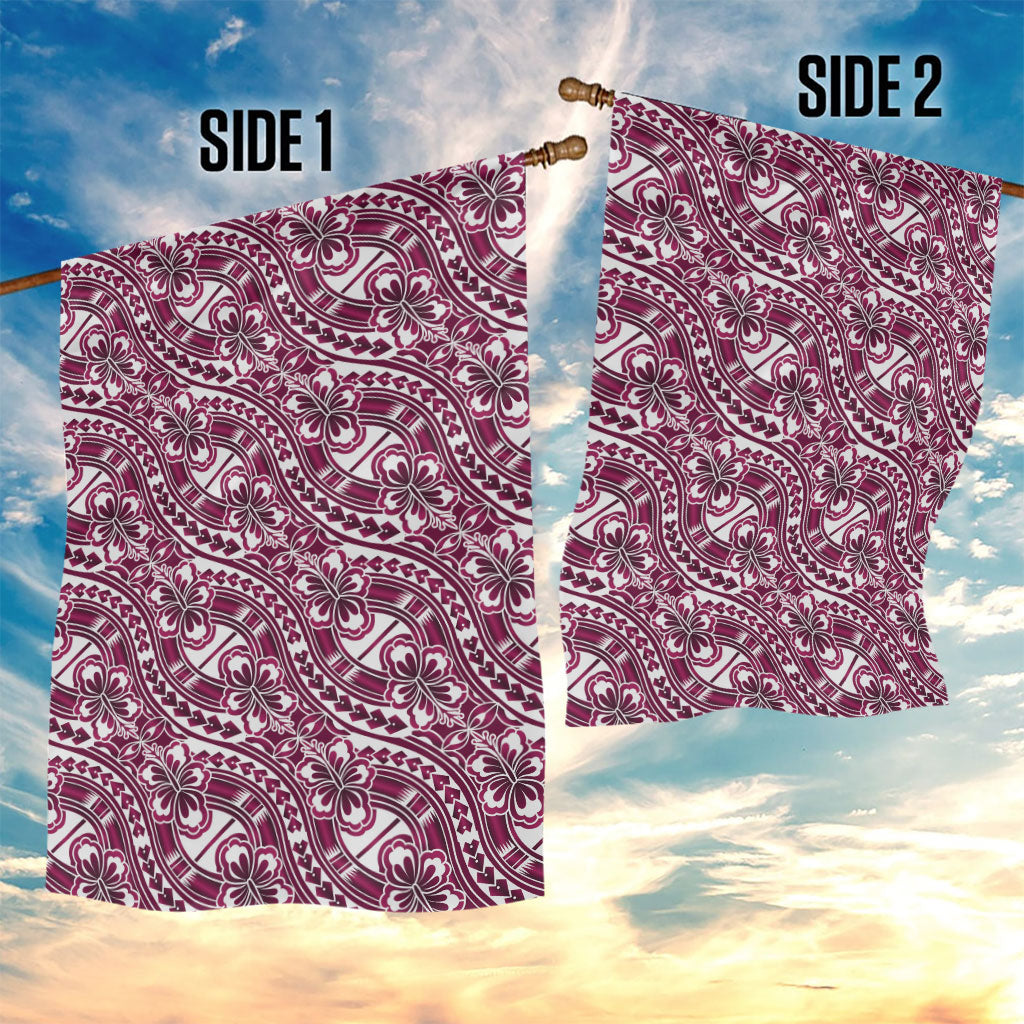 Hibiscus Bloom Island Tribal Waves Garden Flag Pink Polynesian Pattern LT01 - Polynesian Pride