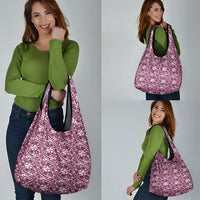 Hibiscus Bloom Island Tribal Waves Grocery Bag Pink Polynesian Pattern LT01 - Polynesian Pride