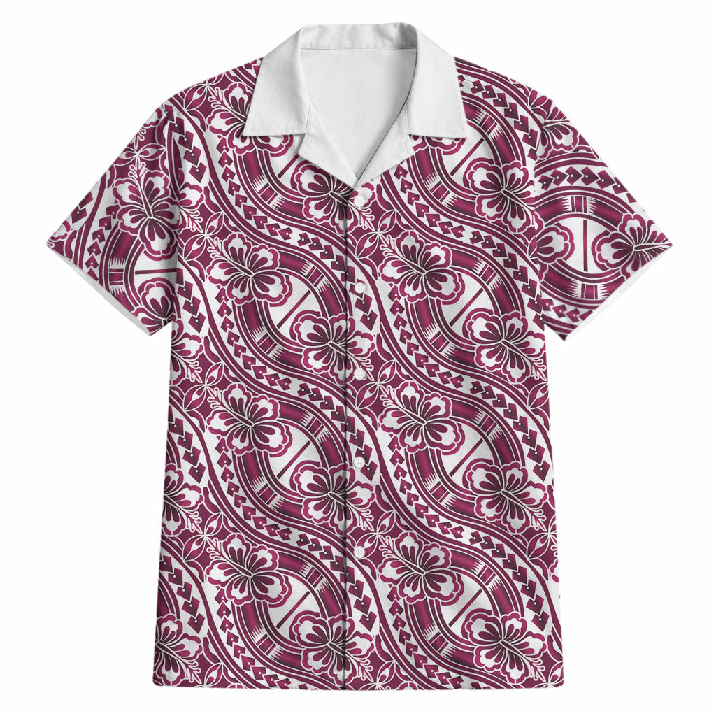 Hibiscus Bloom Island Tribal Waves Hawaiian Shirt Pink Polynesian Pattern LT01 Pink - Polynesian Pride