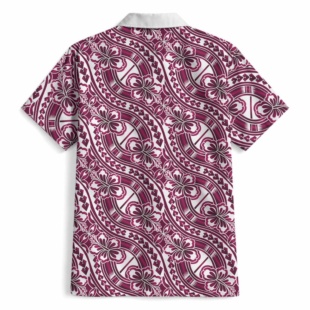 Hibiscus Bloom Island Tribal Waves Hawaiian Shirt Pink Polynesian Pattern LT01 - Polynesian Pride