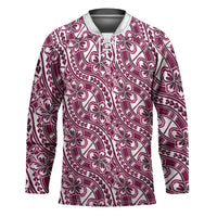 Hibiscus Bloom Island Tribal Waves Hockey Jersey Pink Polynesian Pattern LT01 Unisex Pink - Polynesian Pride