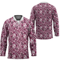 Hibiscus Bloom Island Tribal Waves Hockey Jersey Pink Polynesian Pattern LT01 - Polynesian Pride