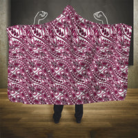 Hibiscus Bloom Island Tribal Waves Hooded Blanket Pink Polynesian Pattern LT01 - Polynesian Pride