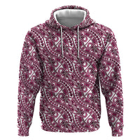 Hibiscus Bloom Island Tribal Waves Hoodie Pink Polynesian Pattern LT01 Pullover Hoodie Pink - Polynesian Pride