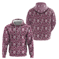 Hibiscus Bloom Island Tribal Waves Hoodie Pink Polynesian Pattern LT01 - Polynesian Pride