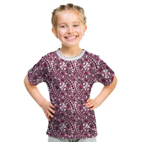 Hibiscus Bloom Island Tribal Waves Kid T Shirt Pink Polynesian Pattern LT01 Pink - Polynesian Pride