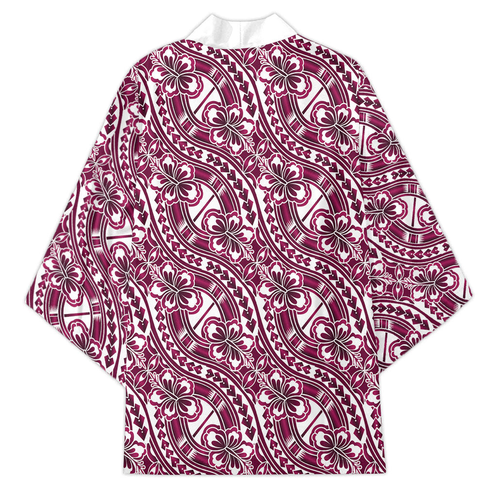 Hibiscus Bloom Island Tribal Waves Kimono Pink Polynesian Pattern LT01 - Polynesian Pride