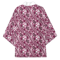 Hibiscus Bloom Island Tribal Waves Kimono Pink Polynesian Pattern LT01 - Polynesian Pride