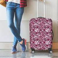 Hibiscus Bloom Island Tribal Waves Luggage Cover Pink Polynesian Pattern LT01 - Polynesian Pride
