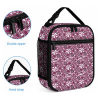 Hibiscus Bloom Island Tribal Waves Lunch Bag Pink Polynesian Pattern LT01 - Polynesian Pride