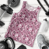 Hibiscus Bloom Island Tribal Waves Men Tank Top Pink Polynesian Pattern LT01 - Polynesian Pride