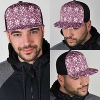 Hibiscus Bloom Island Tribal Waves Mesh Trucker Cap Pink Polynesian Pattern LT01 - Polynesian Pride