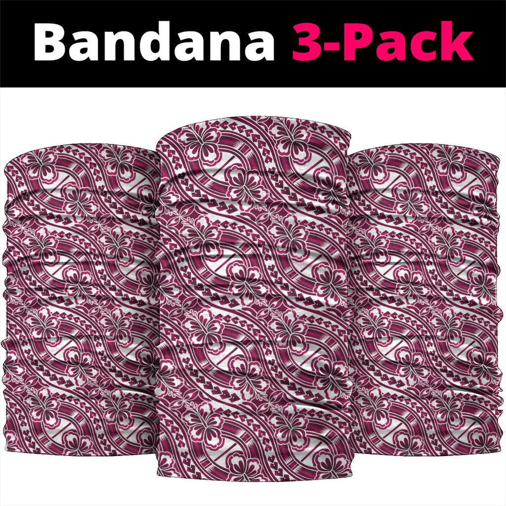 Hibiscus Bloom Island Tribal Waves Neck Gaiter Pink Polynesian Pattern LT01 package One Size: 25*50cm Pink - Polynesian Pride