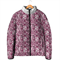 Hibiscus Bloom Island Tribal Waves Padded Jacket Pink Polynesian Pattern LT01 - Polynesian Pride