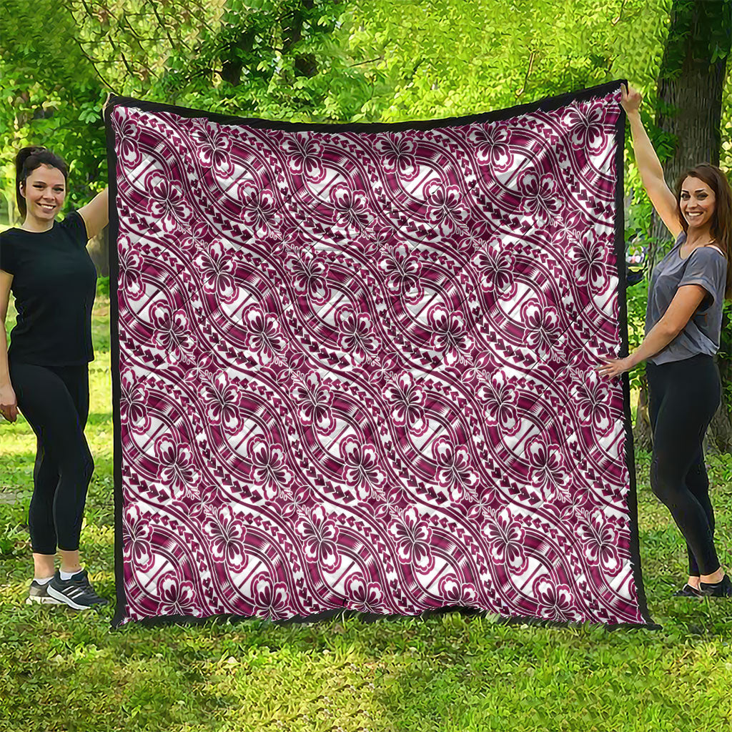 Hibiscus Bloom Island Tribal Waves Quilt Pink Polynesian Pattern LT01 - Polynesian Pride