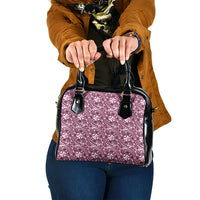 Hibiscus Bloom Island Tribal Waves Shoulder Handbag Pink Polynesian Pattern LT01 One Size Pink - Polynesian Pride