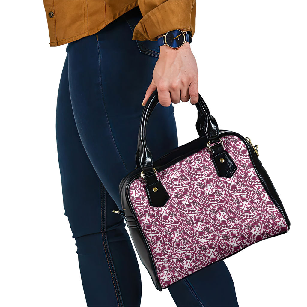 Hibiscus Bloom Island Tribal Waves Shoulder Handbag Pink Polynesian Pattern LT01 - Polynesian Pride
