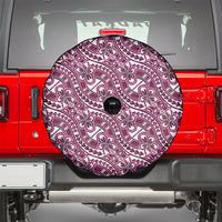 Hibiscus Bloom Island Tribal Waves Spare Tire Cover Pink Polynesian Pattern LT01 - Polynesian Pride