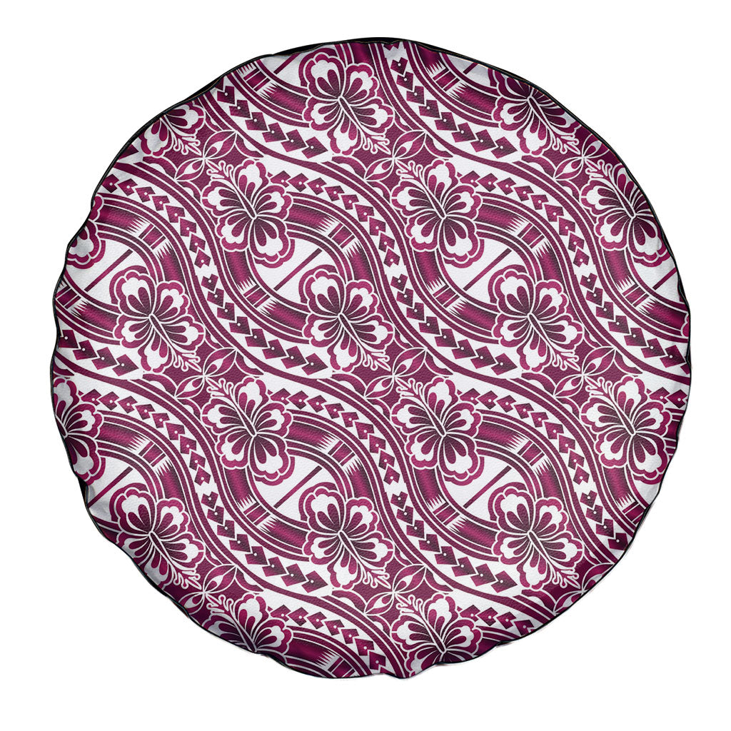 Hibiscus Bloom Island Tribal Waves Spare Tire Cover Pink Polynesian Pattern LT01 - Polynesian Pride