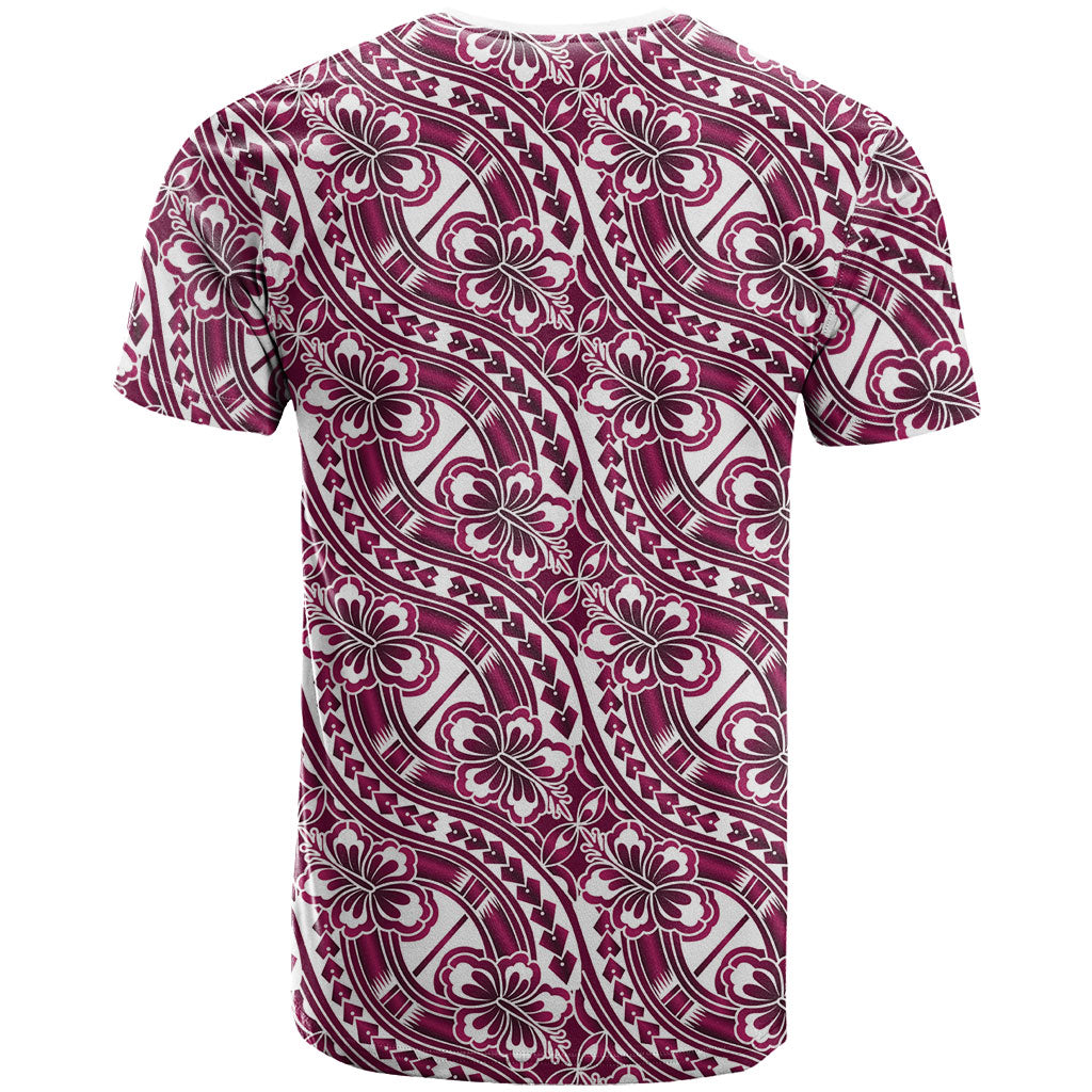 Hibiscus Bloom Island Tribal Waves T Shirt Pink Polynesian Pattern LT01 - Polynesian Pride